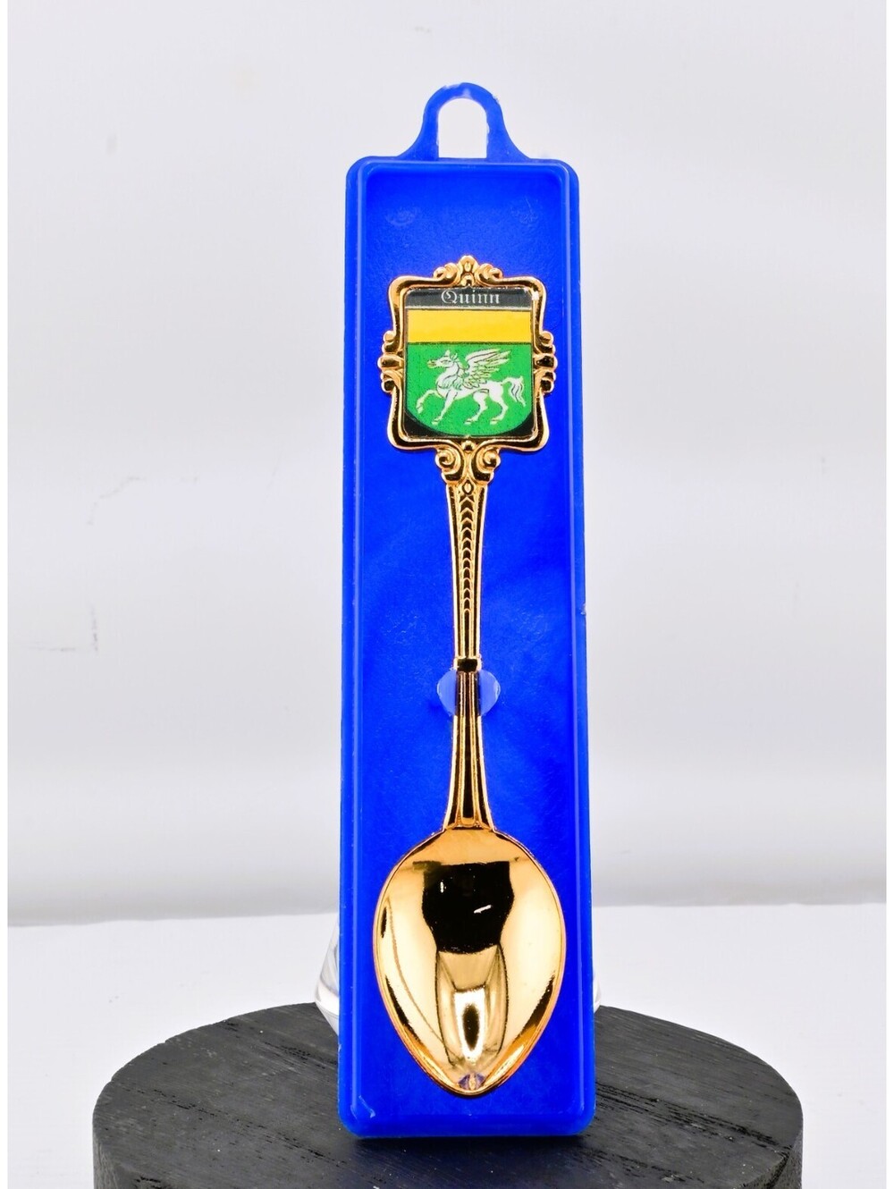 Vintage Family Origins Quinn Collectible Gold Plated Souvenir Mini Spoon